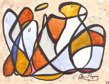 abstract watercolor painting, Dance Of The Escargot by Pagani