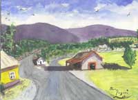 Cloverdale Farm, abstract impressionist painting