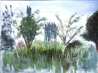 Old Orchard At Misty Ranch abstract impressionist painting, the flagship watercolor of the abstract impressionist movement