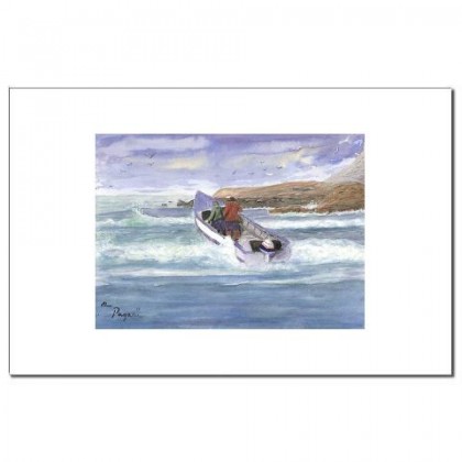 Kiwanda Dory in Surf, watercolor