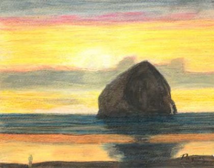 Dream Kiwanda, Oregon pastel painting oil