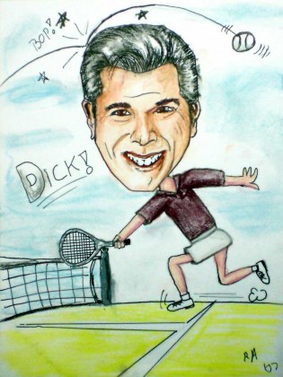 Dick Gautier, a caricature of the artist/actor