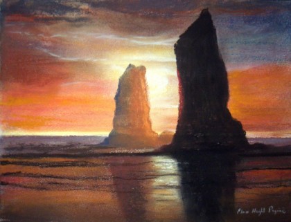 The Needles, Oregon pastel painting