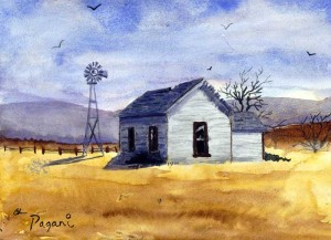 Old Homestead Watercolor painting by Pagani