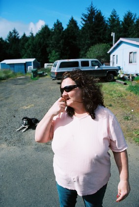 rural woman with dog