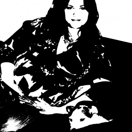 photography-based abstract black and white, Christa and Dog